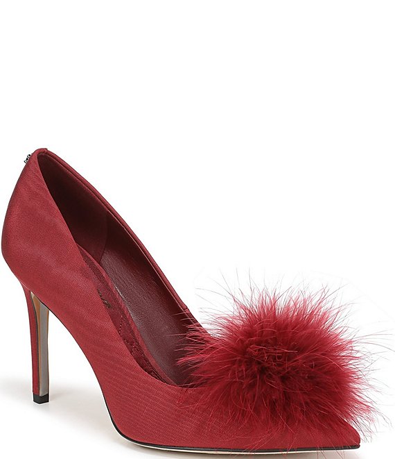 Sam Edelman Hazel Plush Silk Fabric Pointed Toe Pumps