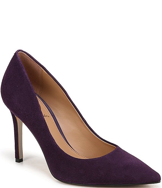 Purple pointed toe pumps best sale