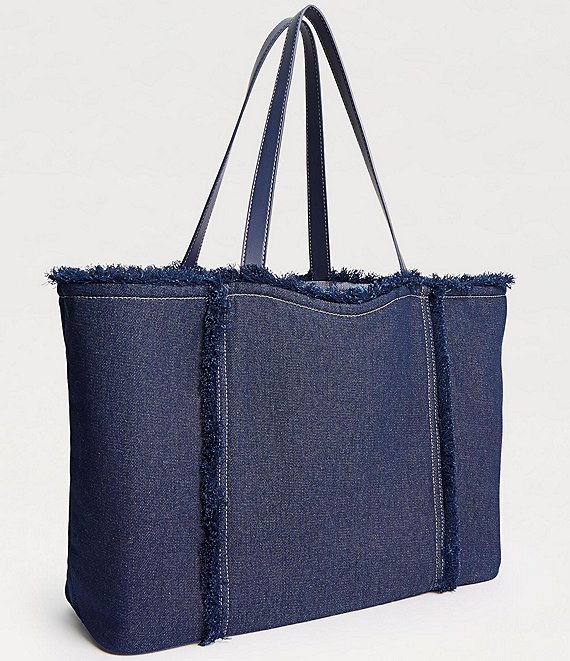 Sam Edelman Irina Denim Frayed Trim Large Tote | Dillard's