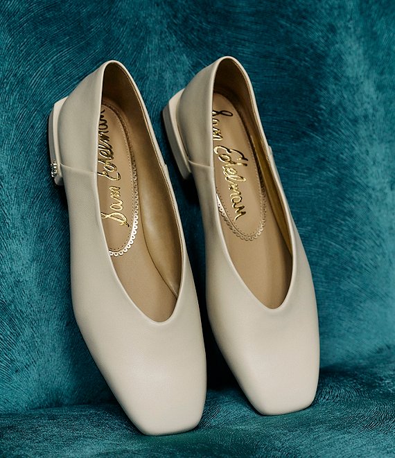 Sam Edelman Kasey High Vamp Leather Square Toe Ballet Flats