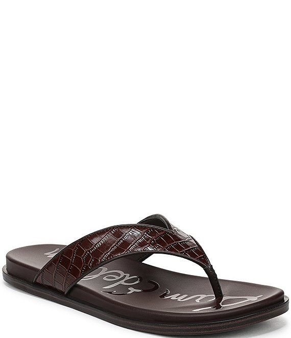 Sam Edelman Lila Leather Croco Pint Flip Flops