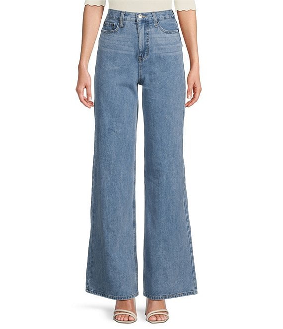 Sam Edelman Lorelai Mid Rise Wide Leg Pleated Trouser Jeans | Dillard's