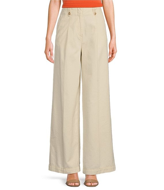 Sam Edelman Lorelai Wide Leg Clean Hem Pleated Trouser 