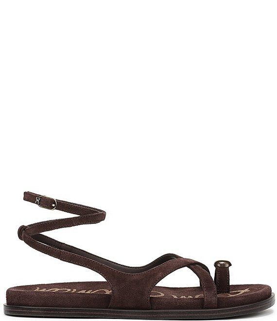 Sam Edelman Lottie Suede Stone Embellished Toe Ring Strappy