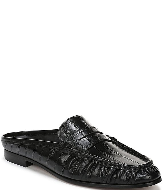 Sam Edelman Louella Eel Print Leather Penny Loafer Mules
