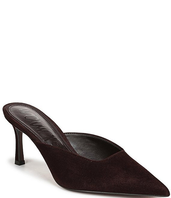 Sam Edelman Margeaux High Vamp Suede Pointed Toe Dress Mules