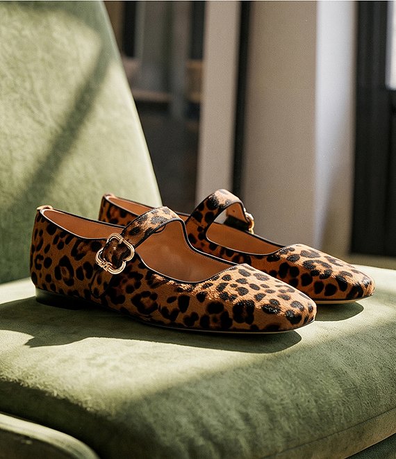 Sam Edelman Michaela Leopard Print Calf Hair Mary Jane Flats