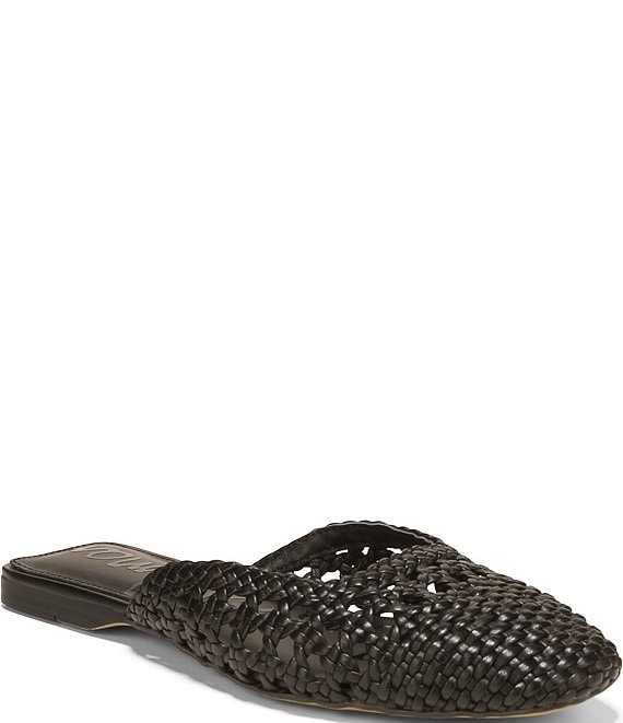 Sam Edelman Nola Woven Leather Square Toe Mules