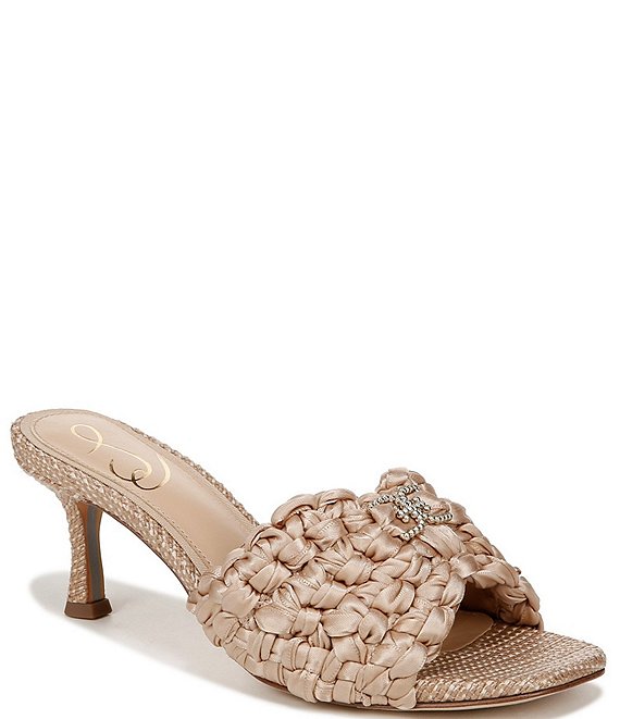 Sam Edelman Paisley Knotted Ribbon Embellished Logo Detail Slide