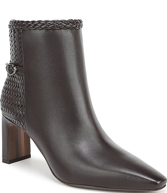 Sam Edelman Saige Leather Woven Snip Toe Dress Booties