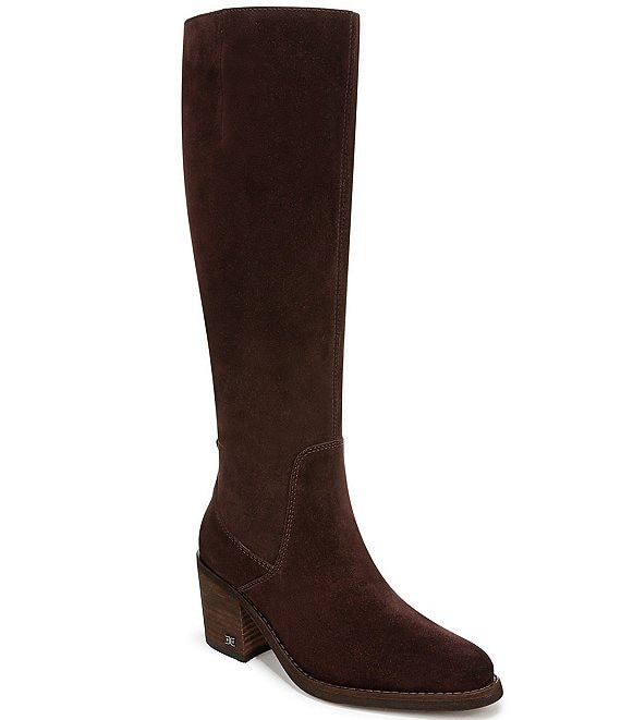 Sam Edelman Soyer Suede Block Heel Tall Boots Dillard s