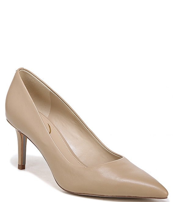 Color:Soft Beige - Image 1 - Vienna Leather Pointed Toe Pumps