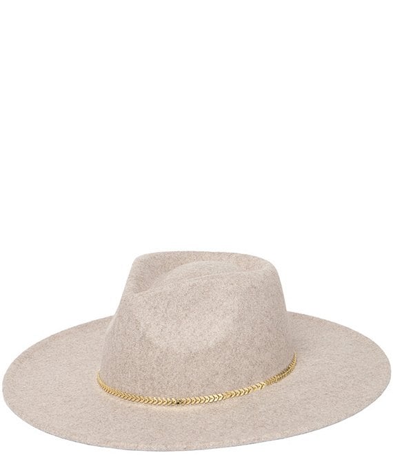San Diego Hat Company Gold Chained Flat Brim Fedora Hat  display picture 1