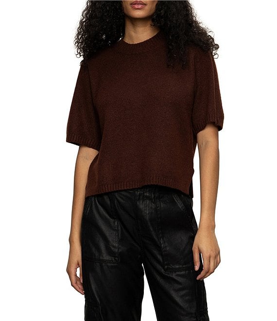 Sanctuary Perfect Sweater Ribbed Crew Neck Short Sleeve Tee