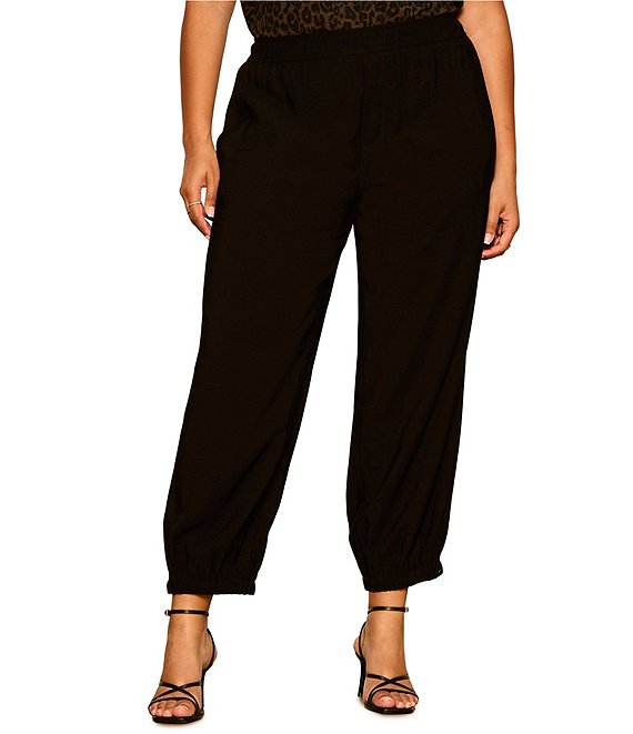 Sanctuary Plus Size Micro Balloon Leg Pull-On Twill Pants