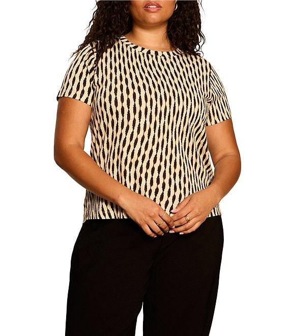 Sanctuary Plus Size The Perfect Tee Printed Crew Neck Short Sleeve Top