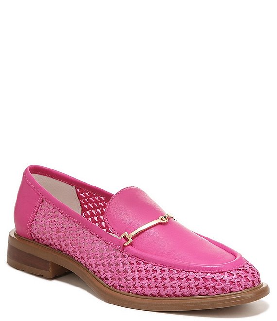 Color:Shocking Pink - Image 1 - Sarto by Franco Sarto Eda 5 Leather Woven Loafers