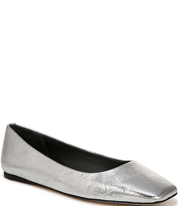 Sarto by Franco Sarto Flexa Amaya Metallic Leather Square Toe Ballet ...