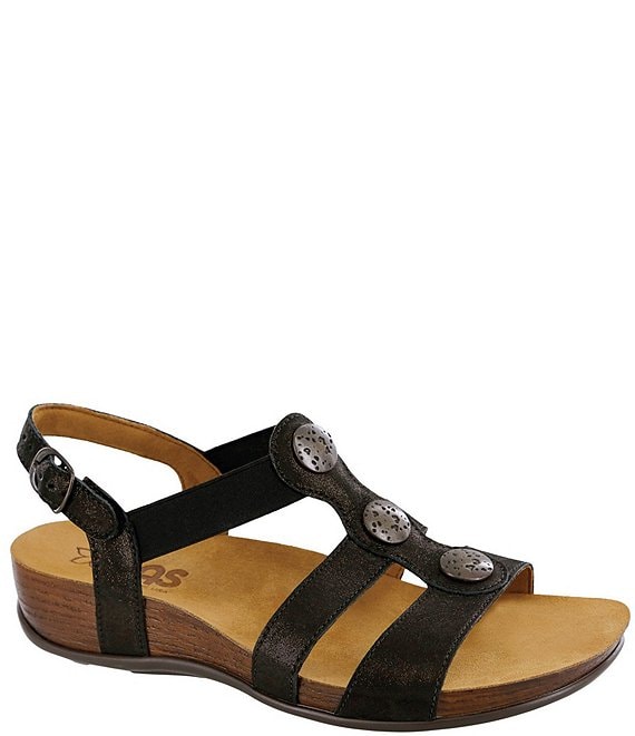 Color:Space Nero - Image 1 - Clover Leather Sandals