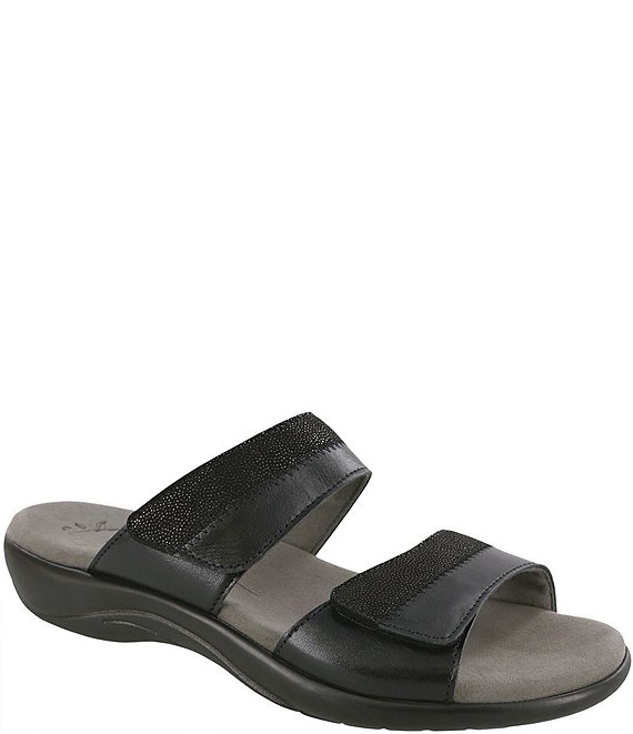 SAS Nudu Leather Dot Printed Leather Slide Sandals