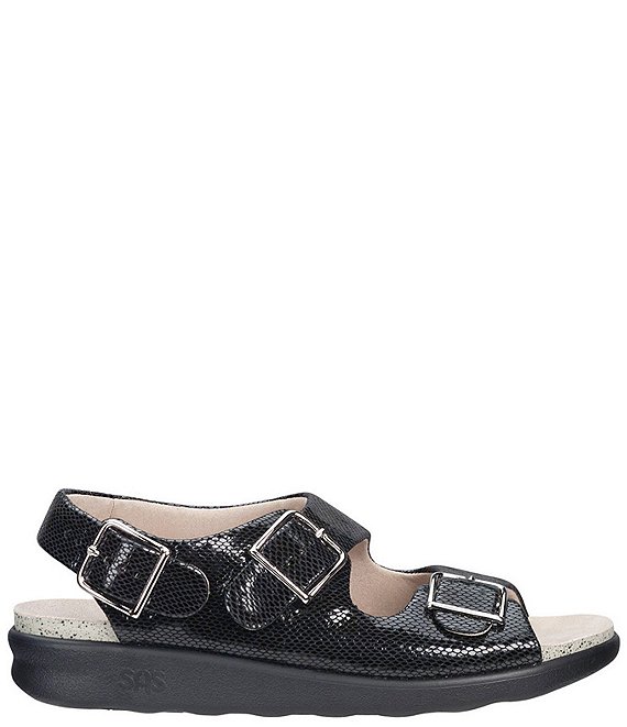 SAS Relaxed Snake Print Leather Buckle Strap Sandals | Dillard's