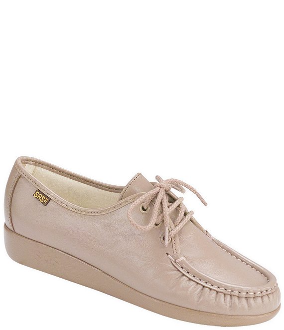 Color:Mocha - Image 1 - Siesta Leather Wedge Oxfords