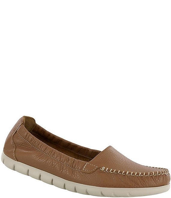 Color:Pecan Brown - Image 1 - Sunny Slip-On Sunny Comfort Leather Loafers
