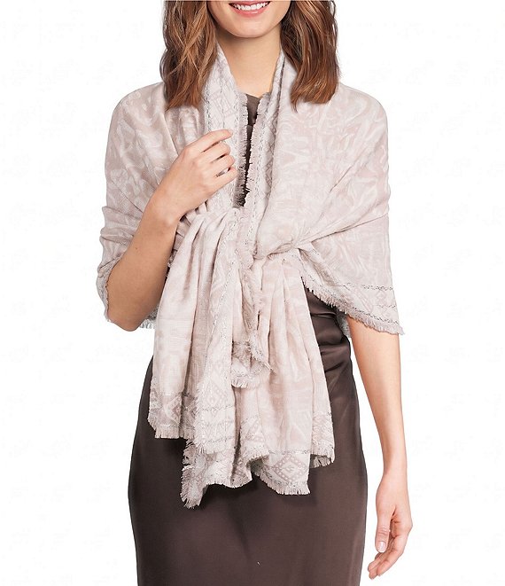 SASSO + SMYTH Abstract Jacquard Evening Wrap