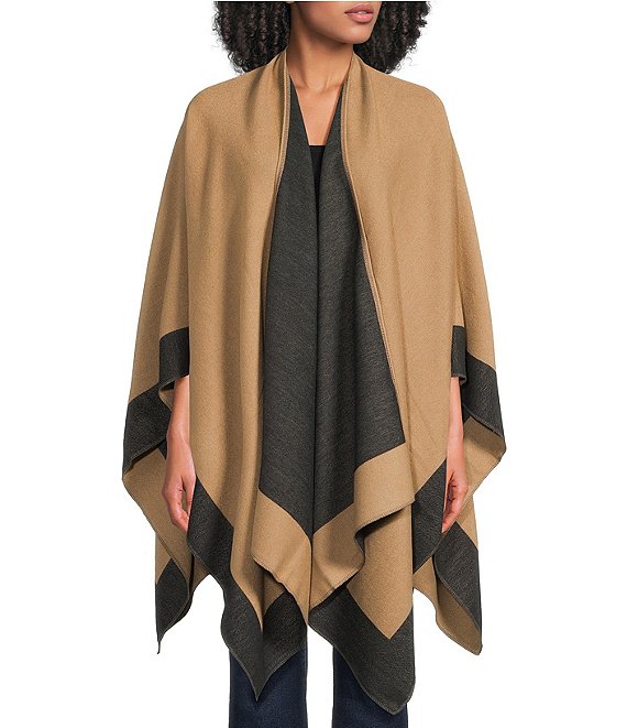 SASSO + SMYTH Camel Border Ruana