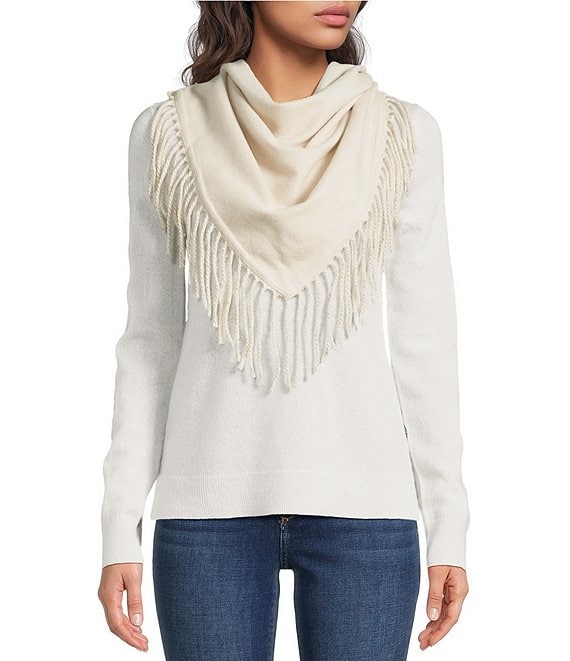 SASSO + SMYTH Woven Fringe Triangle Scarf