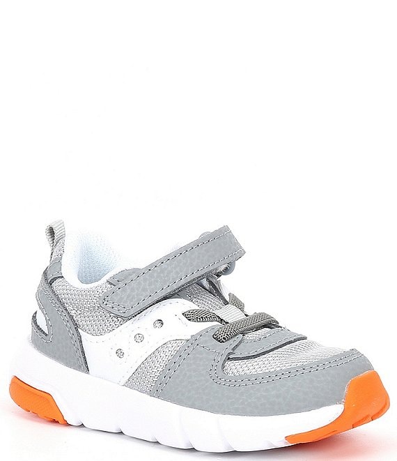 Color:Grey - Image 1 - Boys' JAZZ Lite 2.0 Washable Suede And Mesh Running Shoes (Infant)