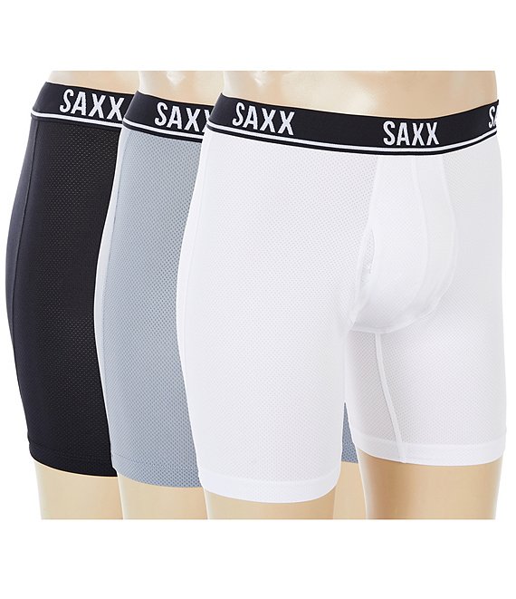 Saxx Essential Performance Mesh Boxer Brief Fly 3-Pack