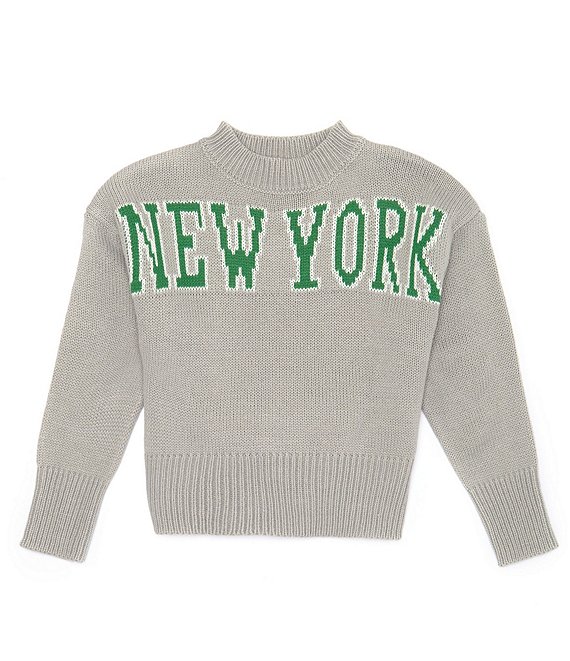 Say What Big Girls 7-16 Long Sleeve Crew Neck New York Sweater | Dillard's