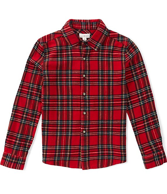 Scene&Heard Big Boys Plaid Long Sleeve Button Down Sport Shirt