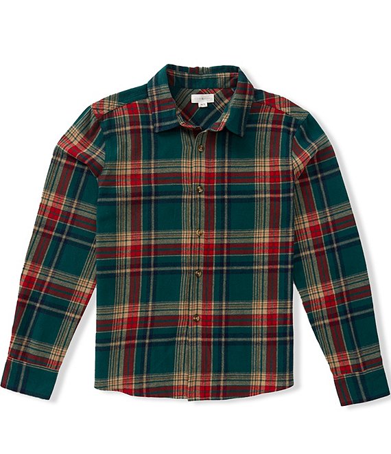 Scene&Heard Big Boys Plaid Long Sleeve Button Front Sport Shirt