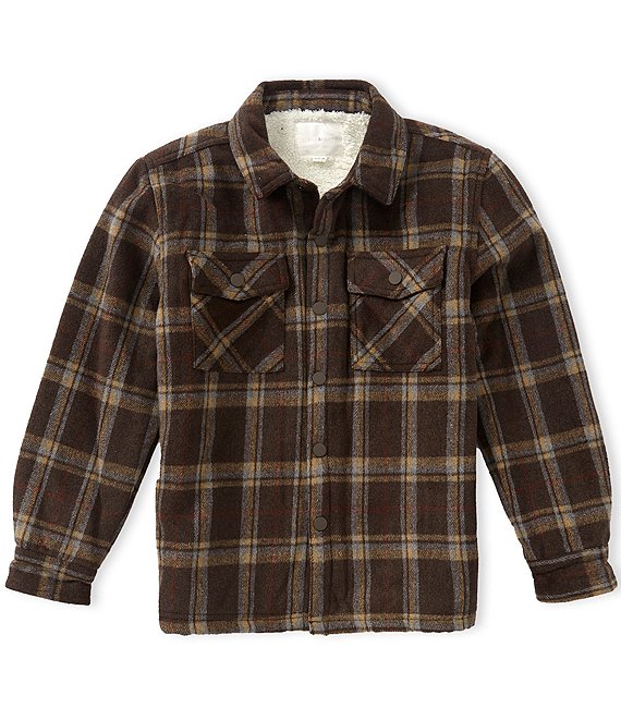 Scene&Heard Big Boys Plaid Sherpa-Lined Shacket