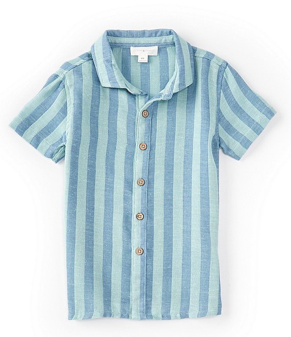 Scene&Heard Little Boys 2T-7 Short Sleeve Striped Woven Shirt