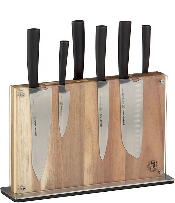 Schmidt Brothers Cutlery Acacia Downtown Magnetic Knife Block