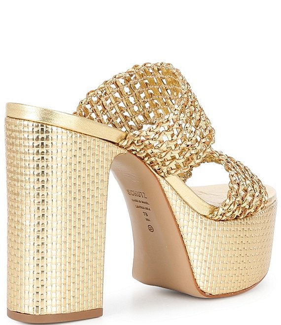 Schutz Aberdeen Metallic Slip On Platform Sandals | Dillard's