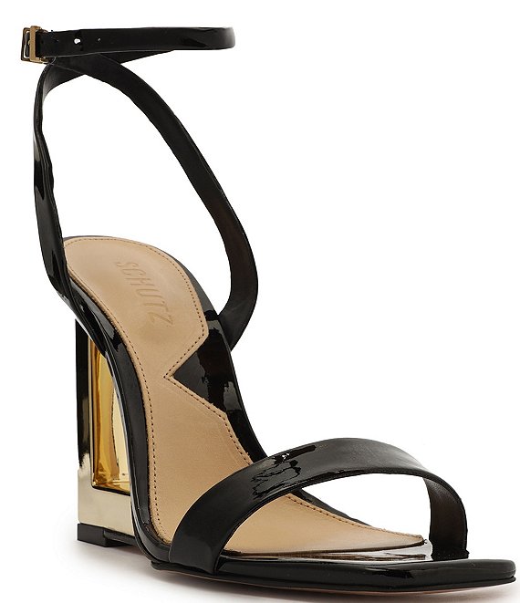 Color:Black - Image 1 - Filipa Patent Wedge Dress Sandals