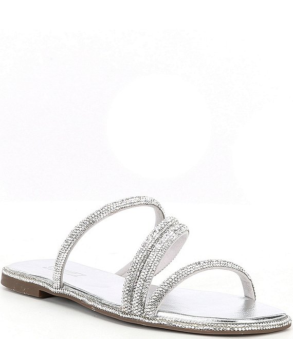 Embellished leather sandals