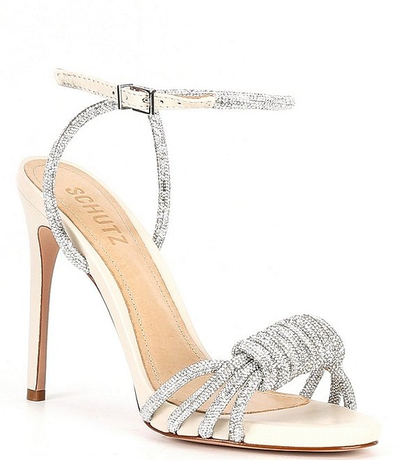 Schutz Jewell Leather Crystal Embellished Dress Sandals | Dillard's