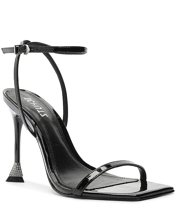 Schutz Joanna Patent Leather Embellished Heel Dress Sandals | Dillard's