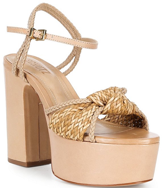 Schutz Kalina Light Wood Platform Sandals