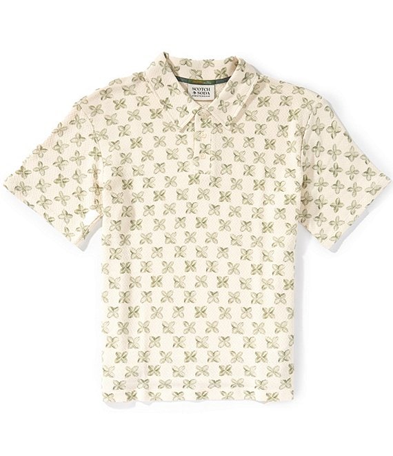 Scotch & Soda Printed Structured Short Sleeve Polo