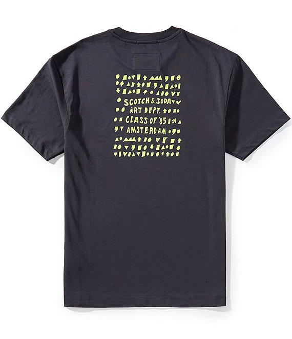 Scotch & Soda Relaxed Fit Artwork Short Sleeve T-Shirt, Charcoal Art - Image 1