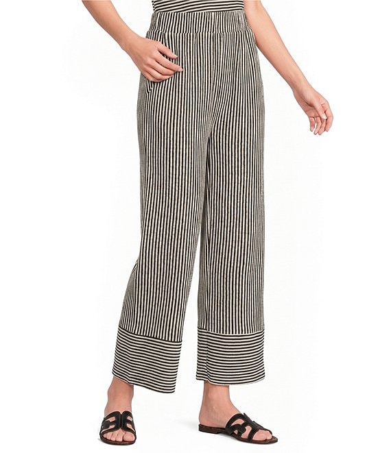 See And Be Seen Coordinating Knit Stripe Pull-On Wide Leg Pants