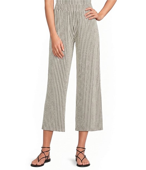 See and Be Seen Stripe Pull-On Cropped Wide Leg Coordinating Pants