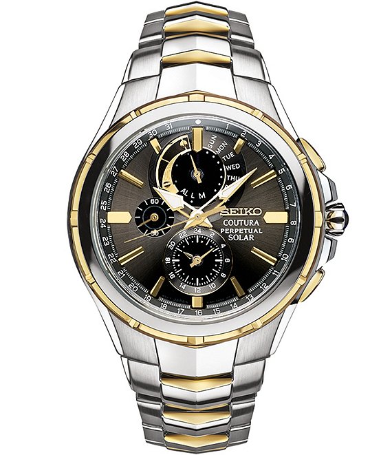 Seiko Men's Coutura Perpetual Solar Alarm Quartz Chronograph Two Tone ...