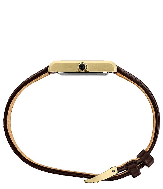 Seiko Women's Essentials Gold Mini Rectangle Quartz Analog Croco